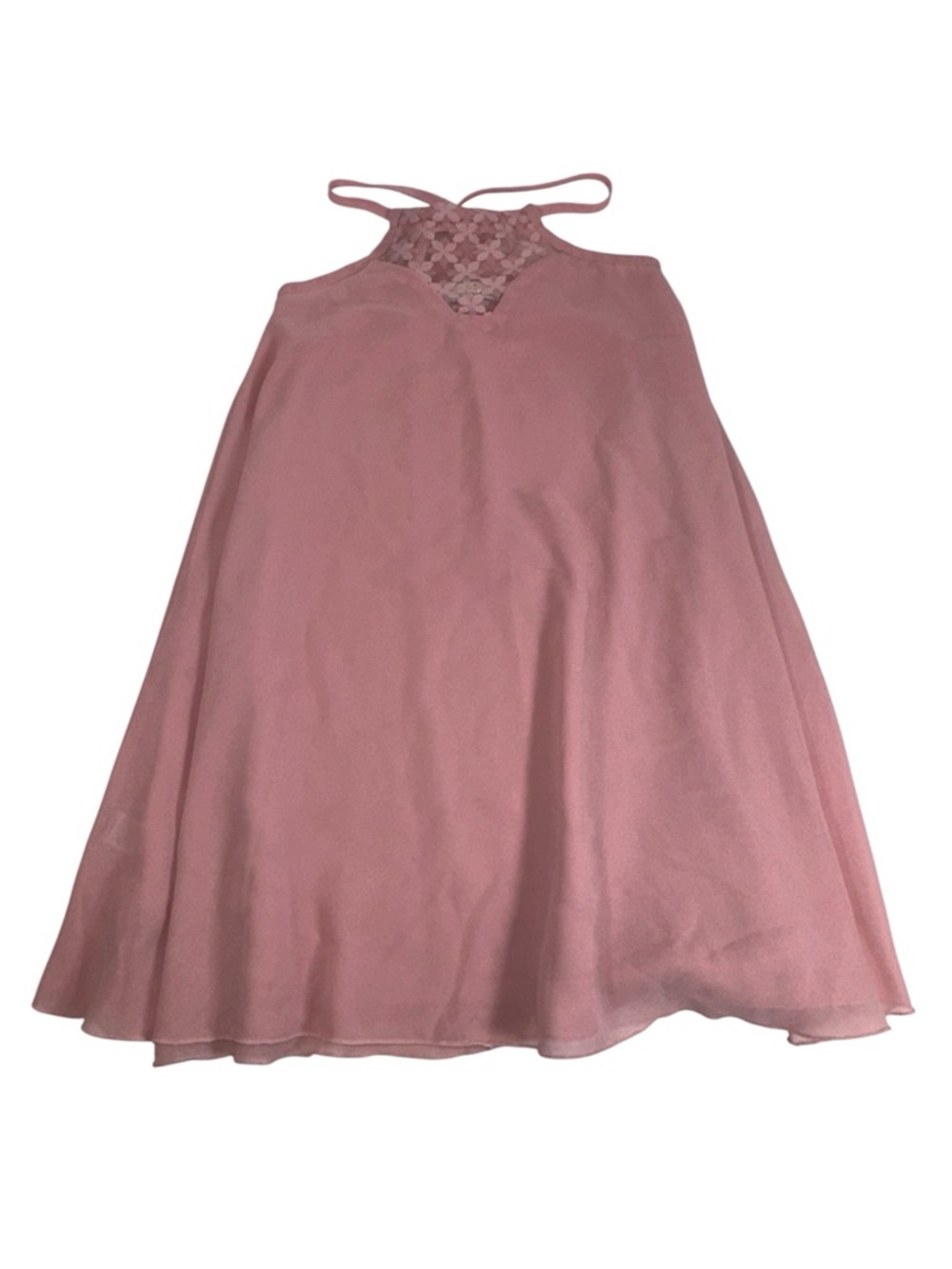 Baileys Blossoms Toddler Girl Dress 2T Dusty Pink Lace Yoke Halter Swing Dress